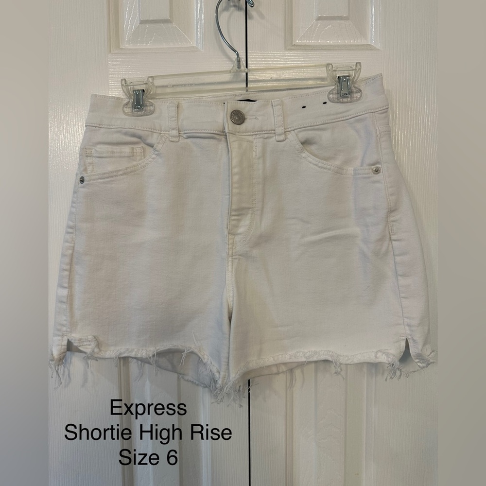 White denim shorts